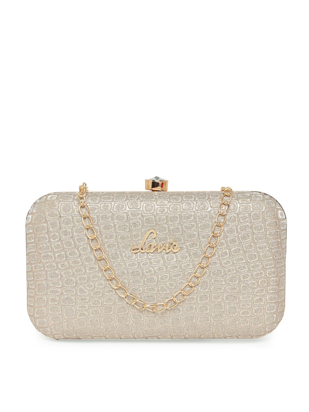 Lavie Tinsel Women Gold-toned Frame Clutch