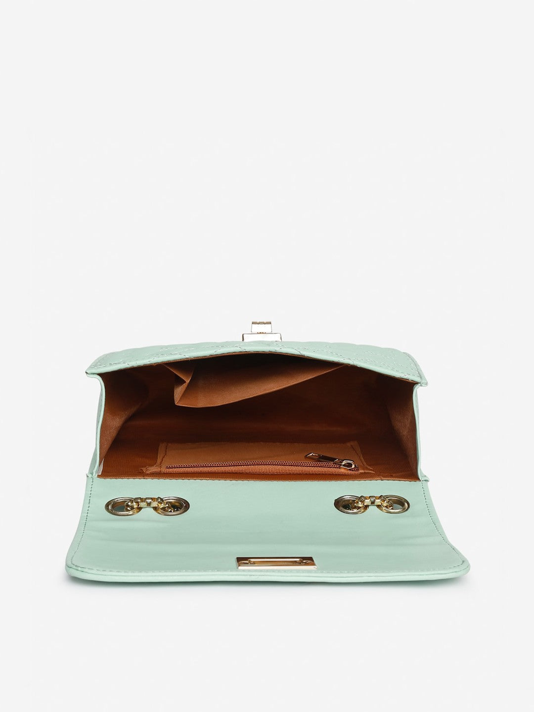 Fargo Green PU Structured Sling Bag with Quilted