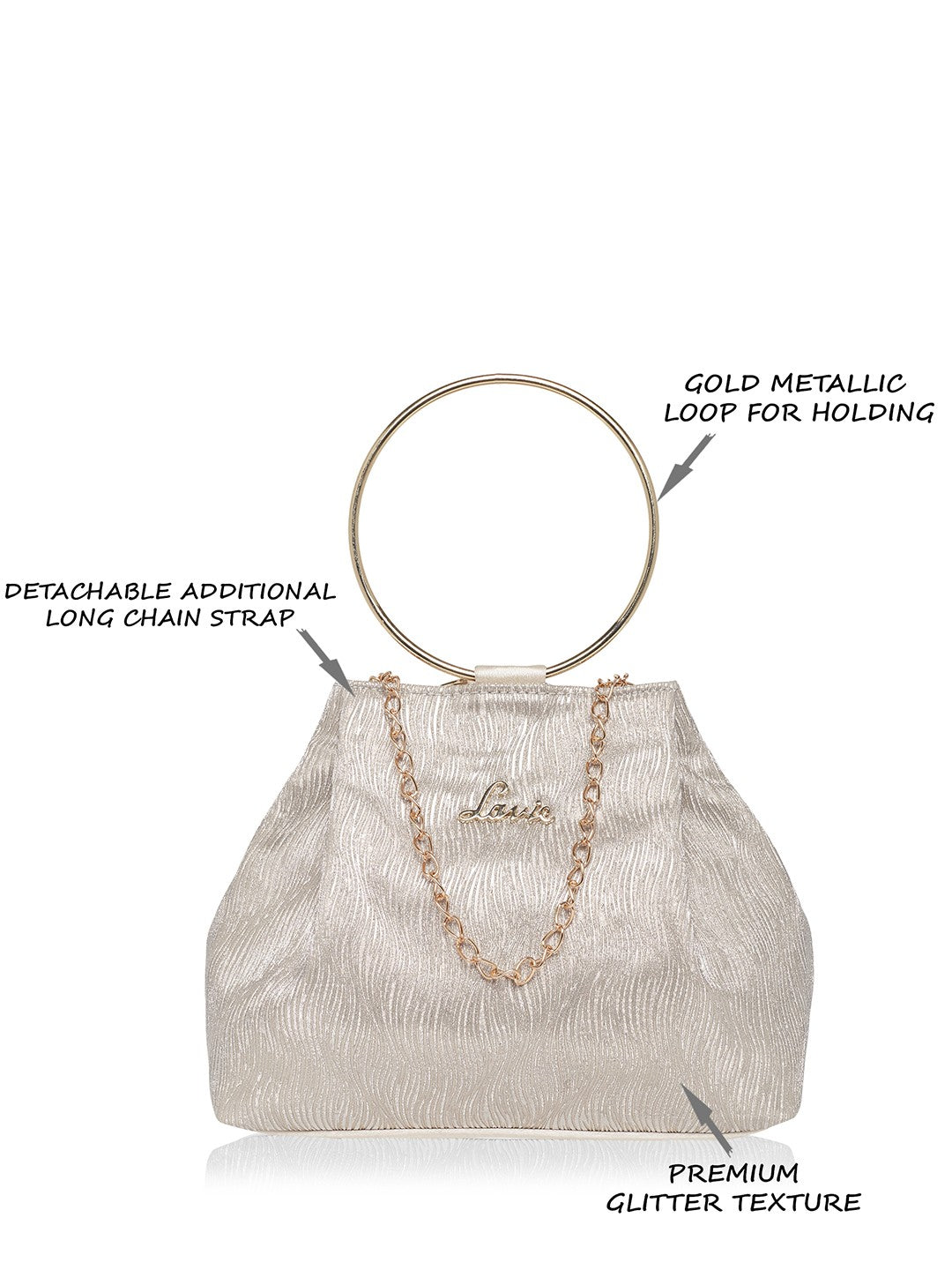 Lavie Alya Gold-Toned Structured Potli