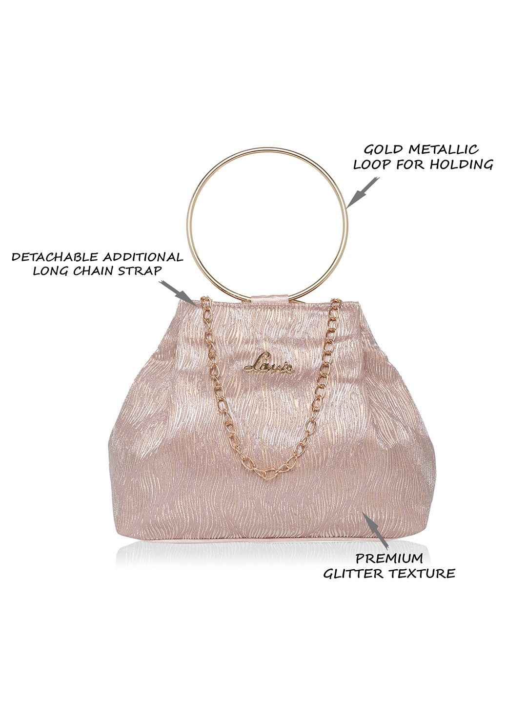 Lavie Alya Rose Gold Structured Potli