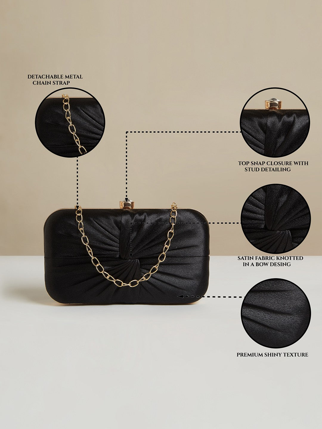 Lavie Cheer Women Black Rectangular Framed Clutch