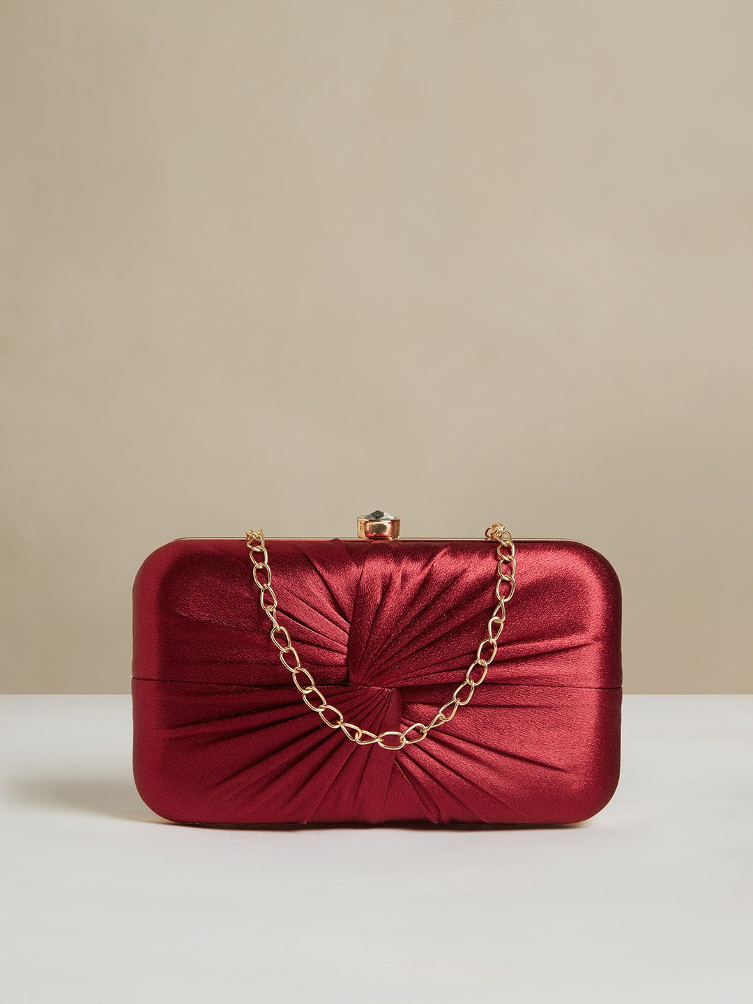 Lavie Cheer Women Maroon Rectangular Framed Clutch